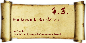 Heckenast Balázs névjegykártya